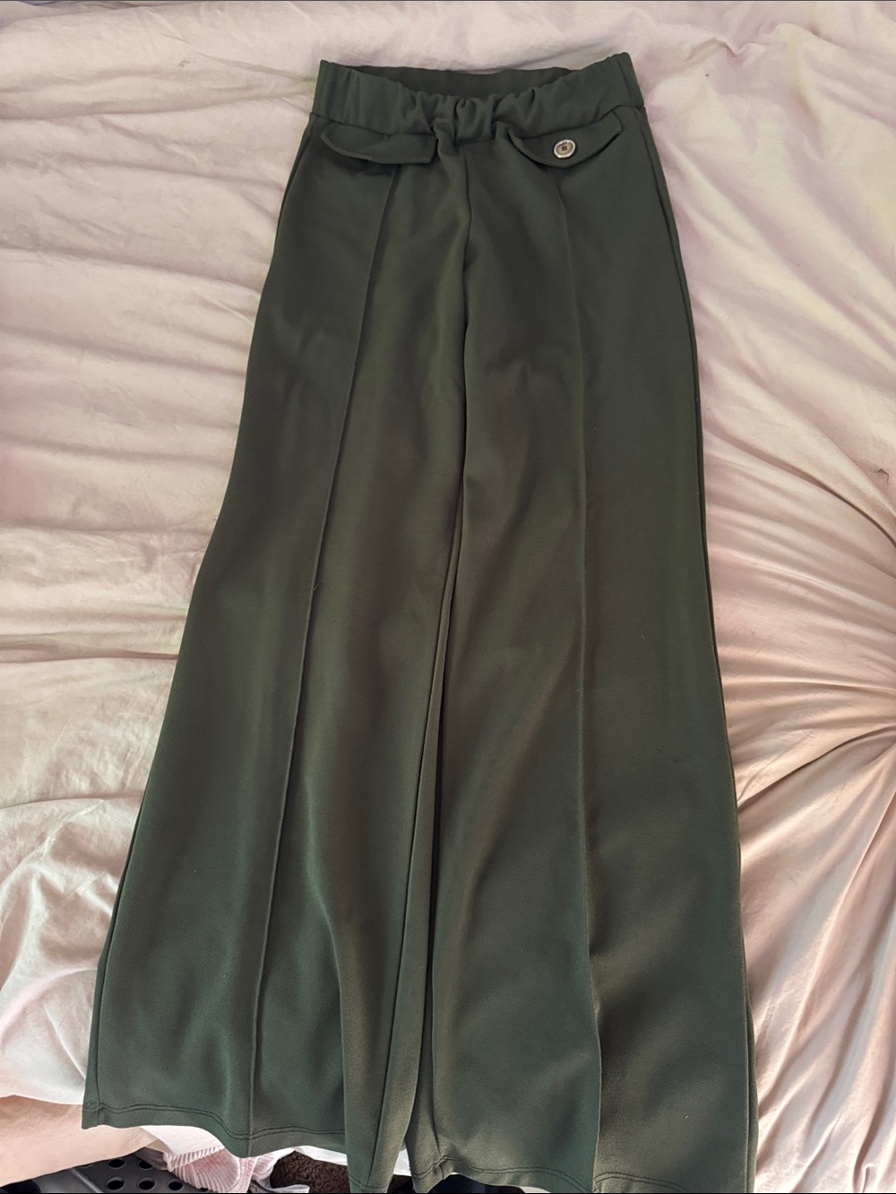 Wide-Leg High-Waist Pants - Black